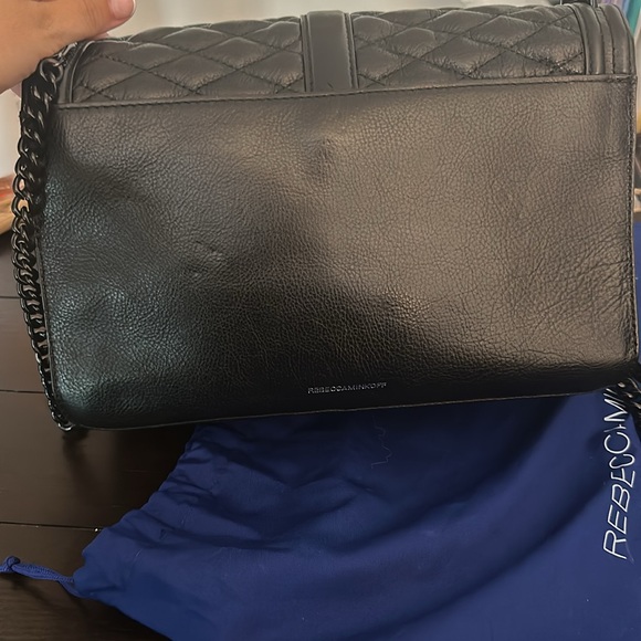 REBECCA MINKOFF BLACK LEATHER JUMBO LOVE CROSSBODY BAG - Picture 5 of 7